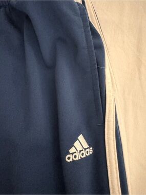 adidas Navy Blue Joggers with White Logo